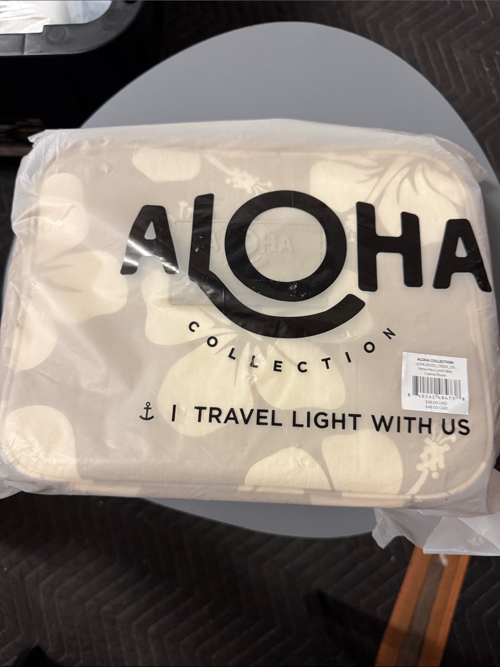 ALOHA Collection Beige Floral Travel Pouch